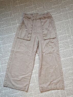 Women's YFB Wide-Leg Utility Pants in Light Khaki Pull On Small